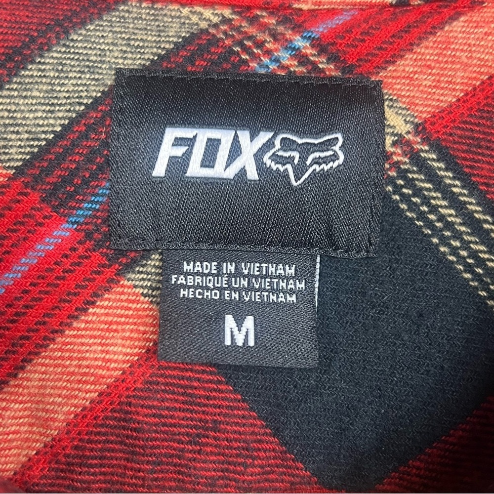 FOX Racing Flannel Shirt Men’s MEDIUM Cotton Plaid Long Sleeve Outdoor Glamper - Picture 9 of 12